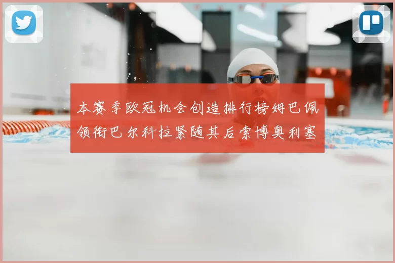本赛季欧冠机会创造排行榜姆巴佩领衔巴尔科拉紧随其后索博奥利塞表现出色